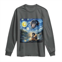 Punch Mokey Long Sleeve Shirt Viral Baby Monkey Starry Night Van Gogh