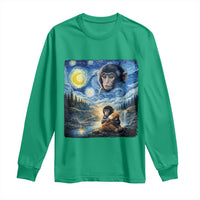 Punch Mokey Long Sleeve Shirt Viral Baby Monkey Starry Night Van Gogh
