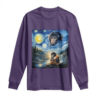 Punch Mokey Long Sleeve Shirt Viral Baby Monkey Starry Night Van Gogh