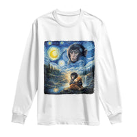 Punch Mokey Long Sleeve Shirt Viral Baby Monkey Starry Night Van Gogh