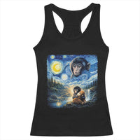 Punch Mokey Racerback Tank Top Viral Baby Monkey Starry Night Van Gogh