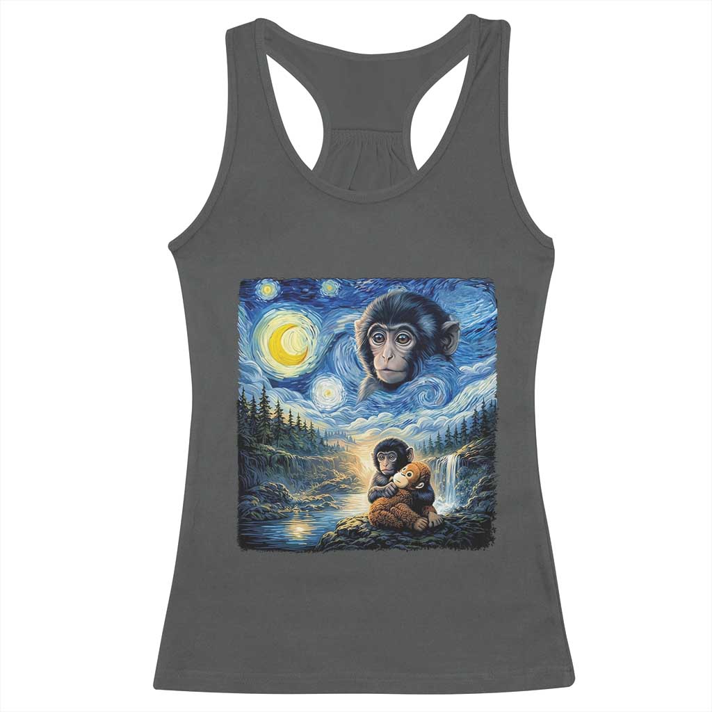 Punch Mokey Racerback Tank Top Viral Baby Monkey Starry Night Van Gogh