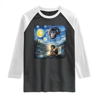 Punch Mokey Raglan Shirt Viral Baby Monkey Starry Night Van Gogh