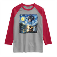 Punch Mokey Raglan Shirt Viral Baby Monkey Starry Night Van Gogh