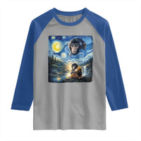 Punch Mokey Raglan Shirt Viral Baby Monkey Starry Night Van Gogh