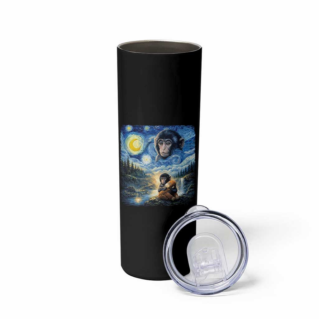 Punch Mokey Skinny Tumbler Viral Baby Monkey Starry Night Van Gogh