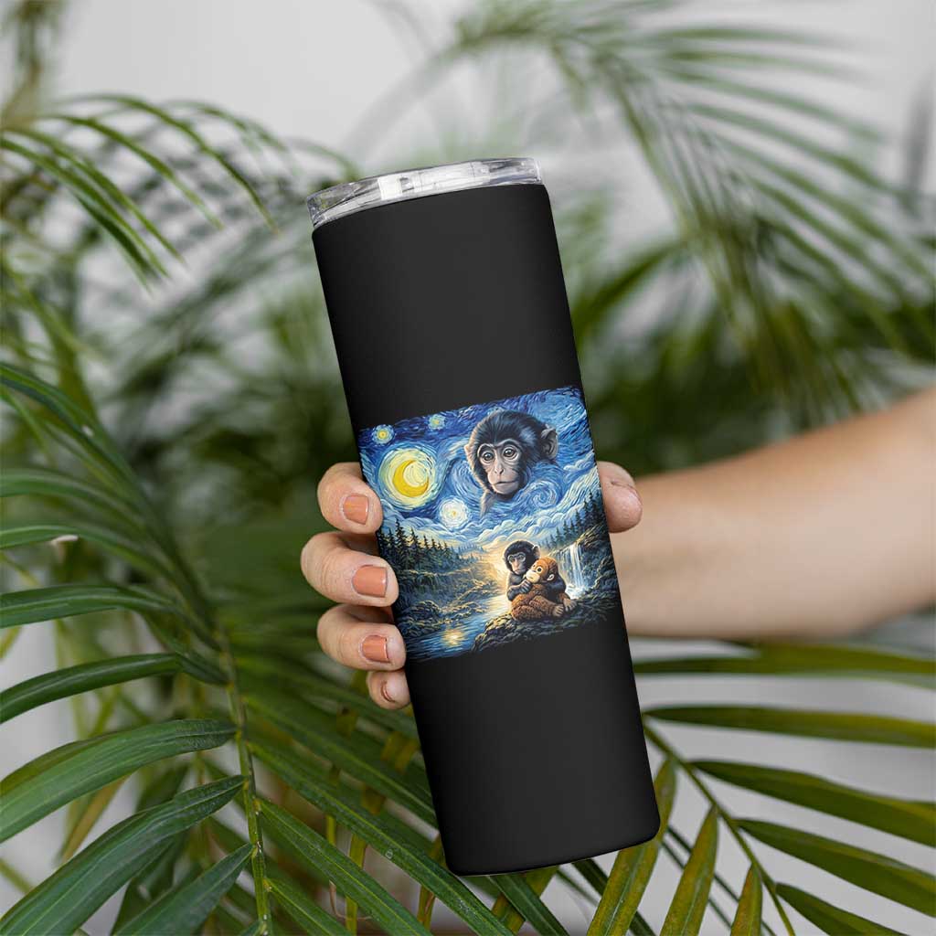 Punch Mokey Skinny Tumbler Viral Baby Monkey Starry Night Van Gogh