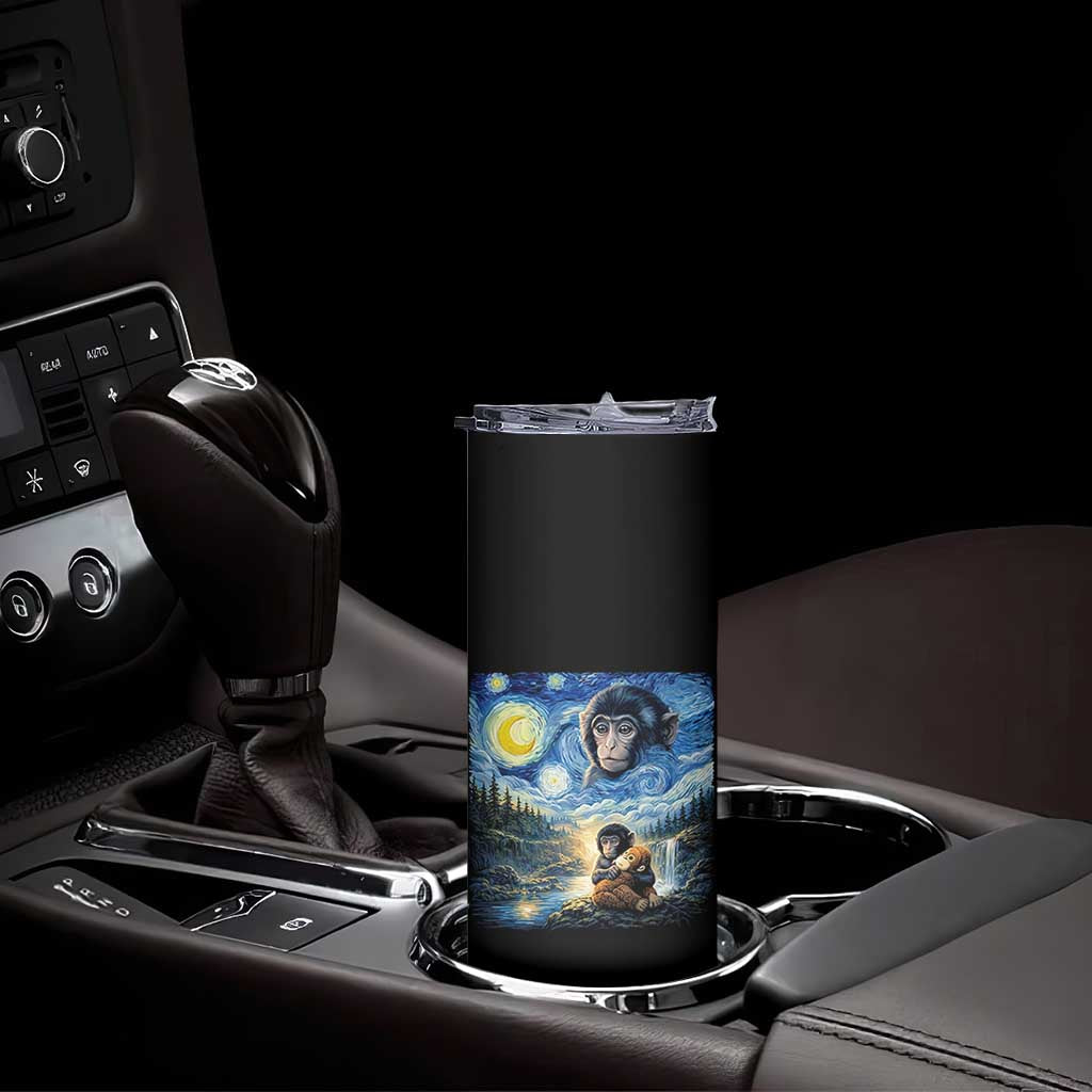 Punch Mokey Skinny Tumbler Viral Baby Monkey Starry Night Van Gogh