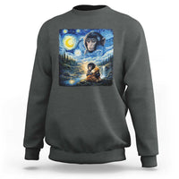 Punch Mokey Sweatshirt Viral Baby Monkey Starry Night Van Gogh
