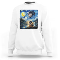 Punch Mokey Sweatshirt Viral Baby Monkey Starry Night Van Gogh