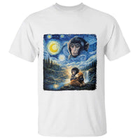 Punch Mokey T Shirt Viral Baby Monkey Starry Night Van Gogh