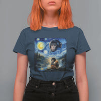 Punch Mokey T Shirt For Women Viral Baby Monkey Starry Night Van Gogh