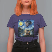 Punch Mokey T Shirt For Women Viral Baby Monkey Starry Night Van Gogh