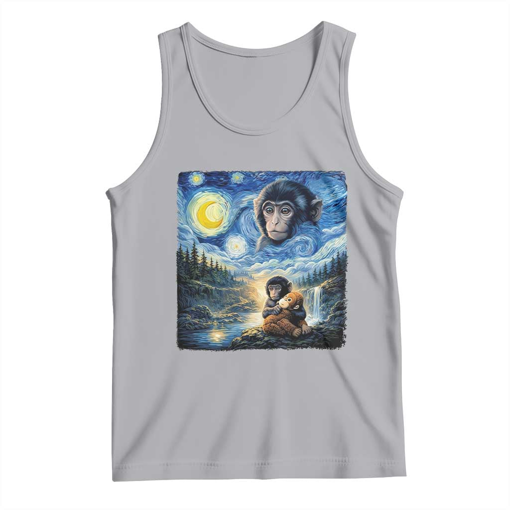 Punch Mokey Tank Top Viral Baby Monkey Starry Night Van Gogh
