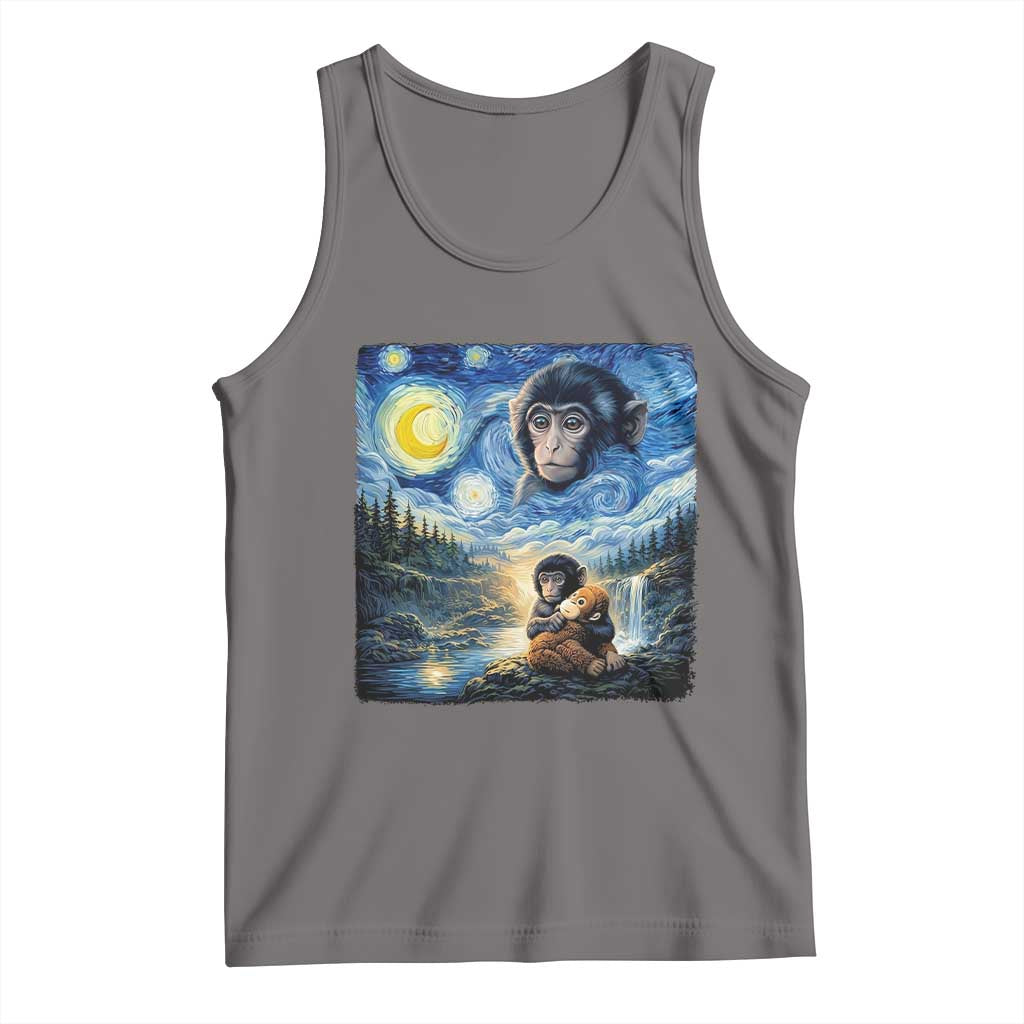 Punch Mokey Tank Top Viral Baby Monkey Starry Night Van Gogh