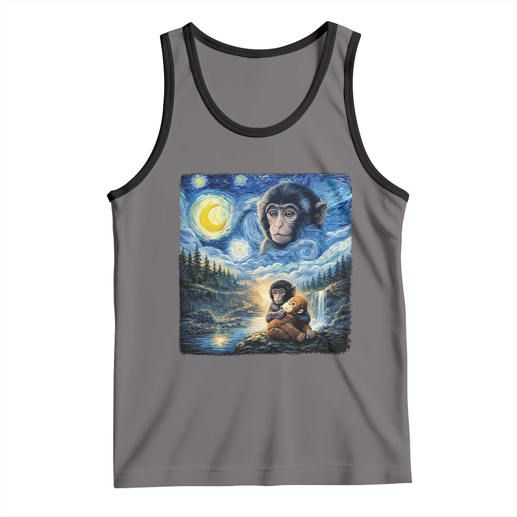 Punch Mokey Tank Top Viral Baby Monkey Starry Night Van Gogh