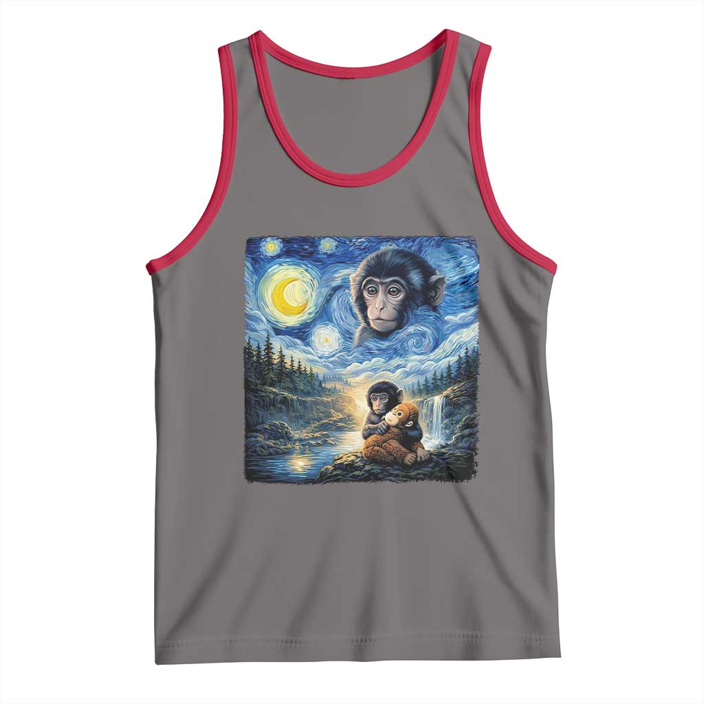 Punch Mokey Tank Top Viral Baby Monkey Starry Night Van Gogh