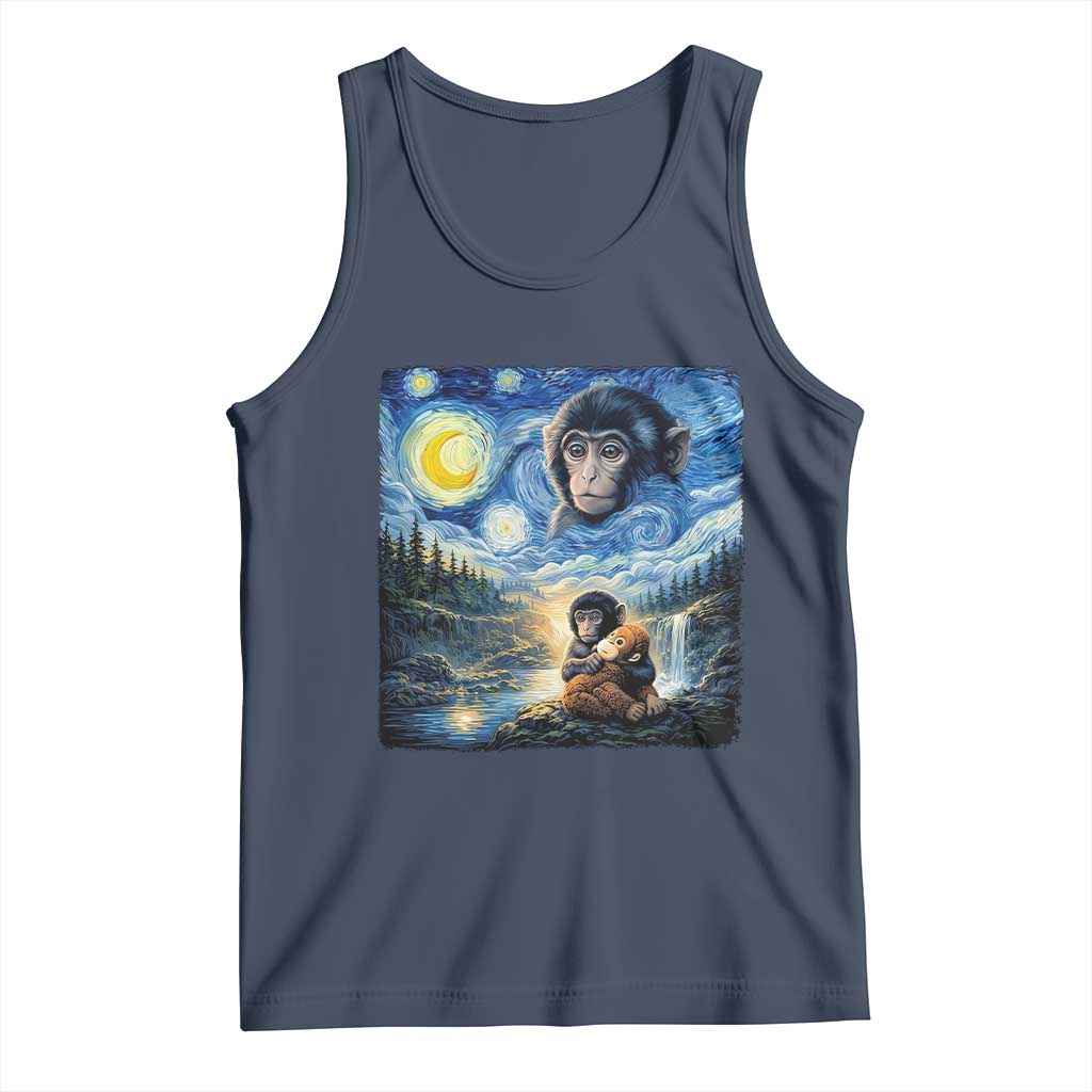 Punch Mokey Tank Top Viral Baby Monkey Starry Night Van Gogh