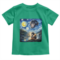 Punch Mokey Toddler T Shirt Viral Baby Monkey Starry Night Van Gogh