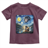 Punch Mokey Toddler T Shirt Viral Baby Monkey Starry Night Van Gogh