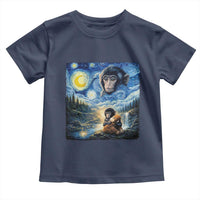 Punch Mokey Toddler T Shirt Viral Baby Monkey Starry Night Van Gogh