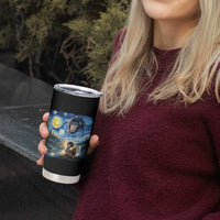 Punch Mokey Tumbler Cup Viral Baby Monkey Starry Night Van Gogh