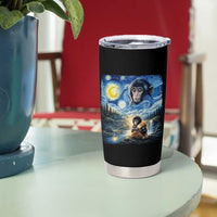Punch Mokey Tumbler Cup Viral Baby Monkey Starry Night Van Gogh