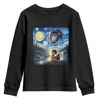 Punch Mokey Youth Sweatshirt Viral Baby Monkey Starry Night Van Gogh