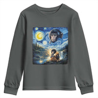 Punch Mokey Youth Sweatshirt Viral Baby Monkey Starry Night Van Gogh