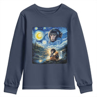 Punch Mokey Youth Sweatshirt Viral Baby Monkey Starry Night Van Gogh