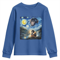Punch Mokey Youth Sweatshirt Viral Baby Monkey Starry Night Van Gogh