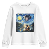 Punch Mokey Youth Sweatshirt Viral Baby Monkey Starry Night Van Gogh