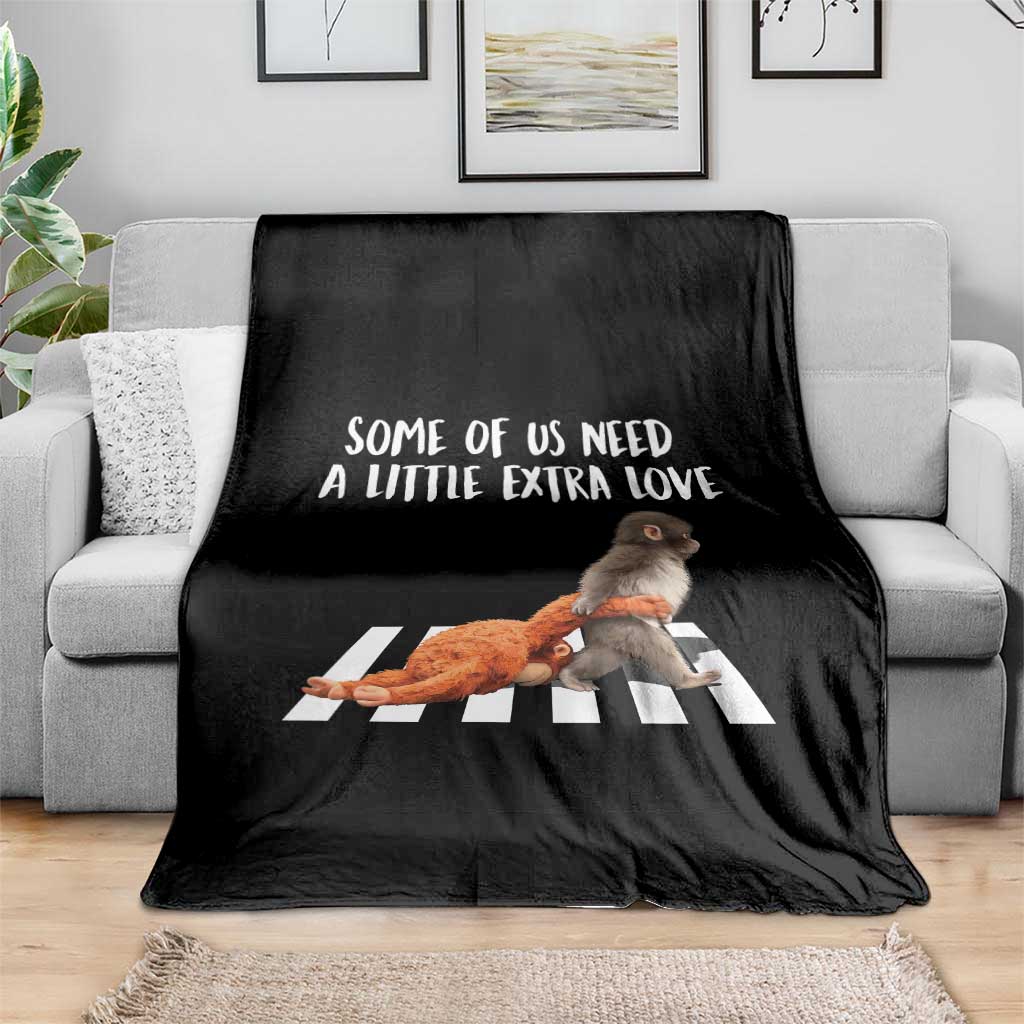 Punch Mokey Meme Throw Blanket Some Of Us Need a Little Extra Love