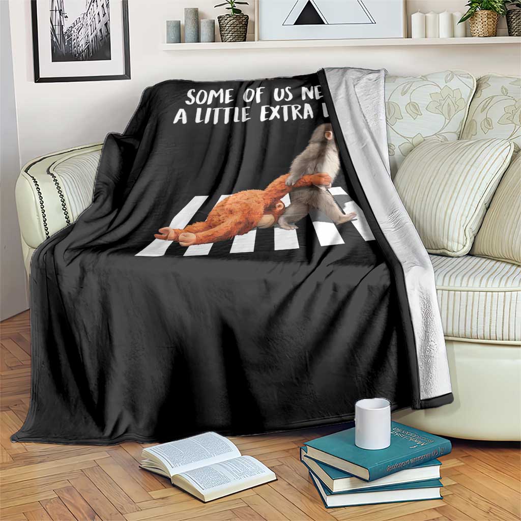 Punch Mokey Meme Throw Blanket Some Of Us Need a Little Extra Love