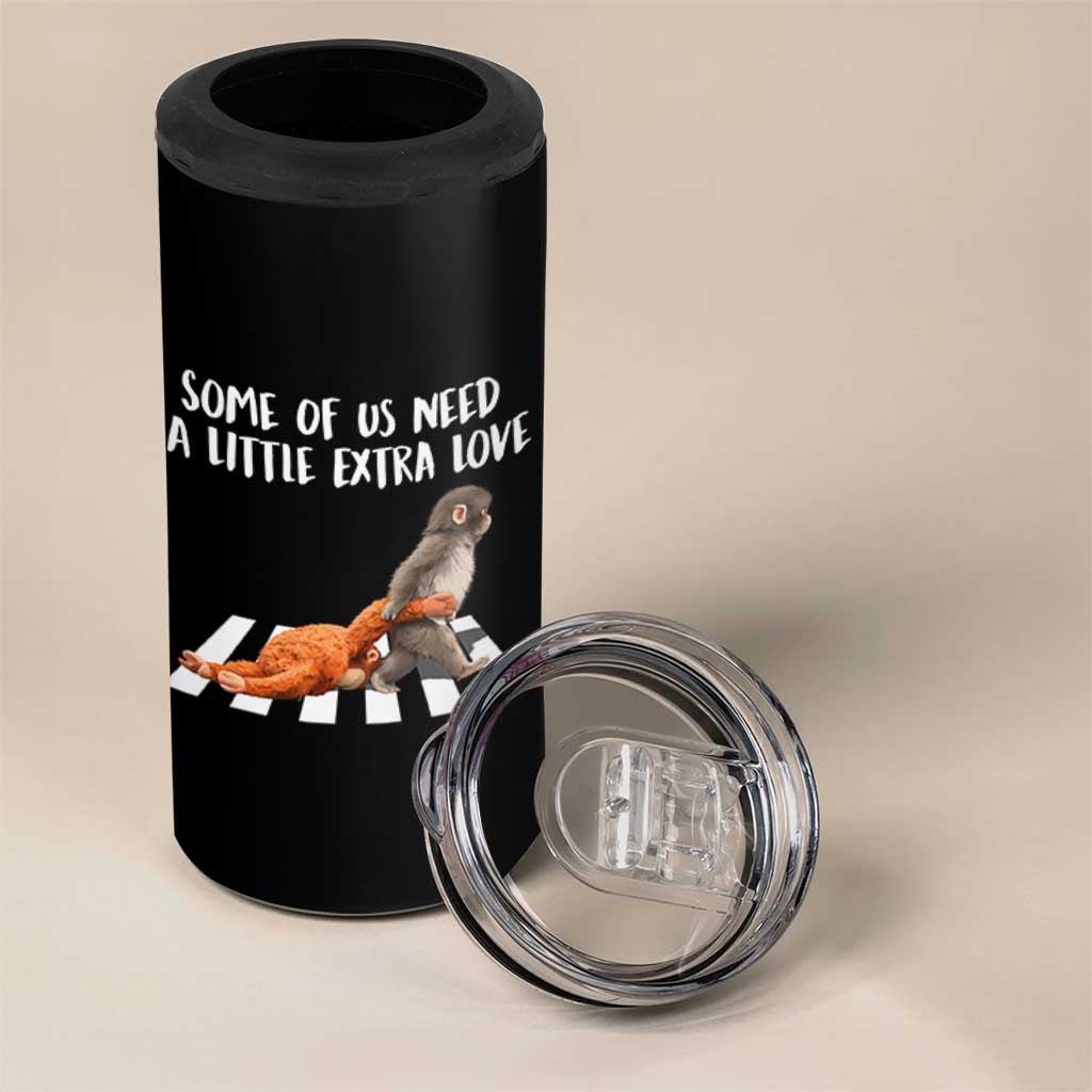 Punch Mokey Meme 4 in 1 Can Cooler Tumbler Some Of Us Need a Little Extra Love