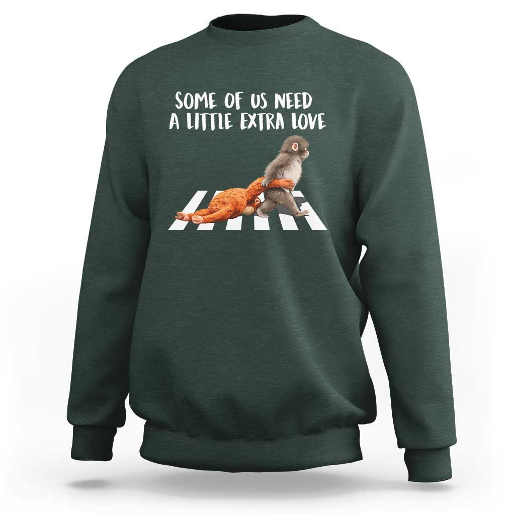 Punch Mokey Meme Sweatshirt Some Of Us Need a Little Extra Love