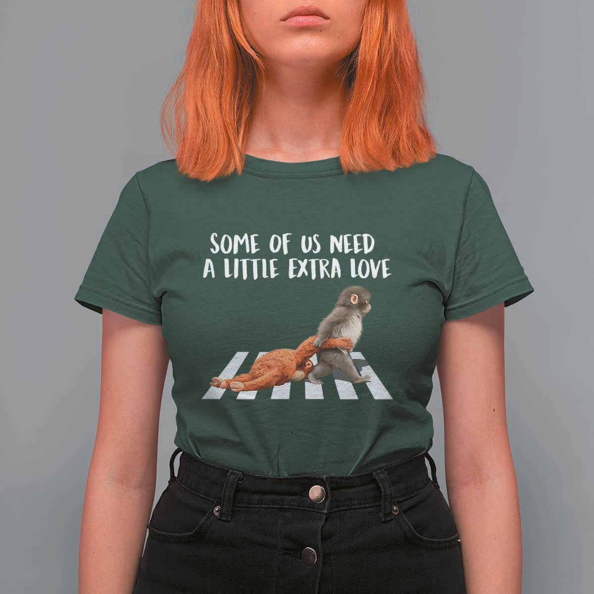 Punch Mokey Meme T Shirt For Women Some Of Us Need a Little Extra Love