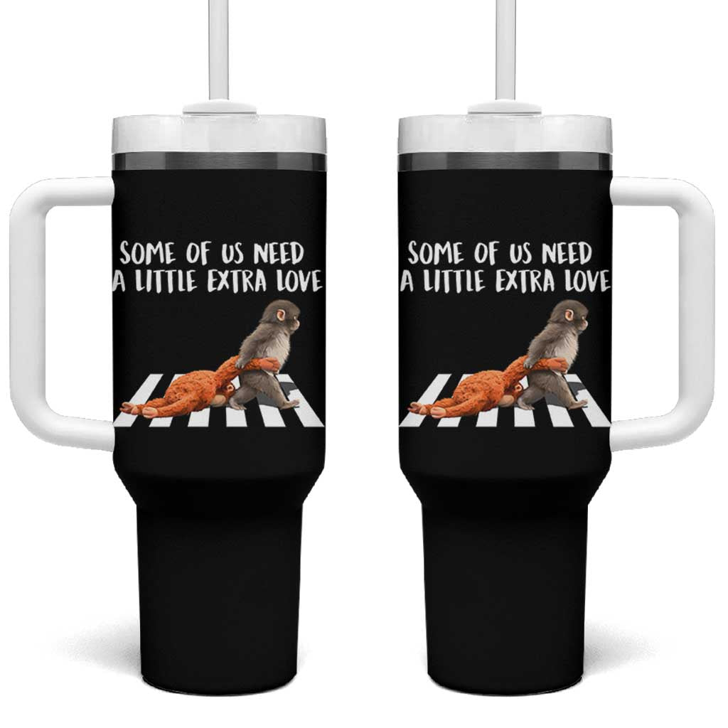 Punch Mokey Meme Tumbler With Handle Some Of Us Need a Little Extra Love