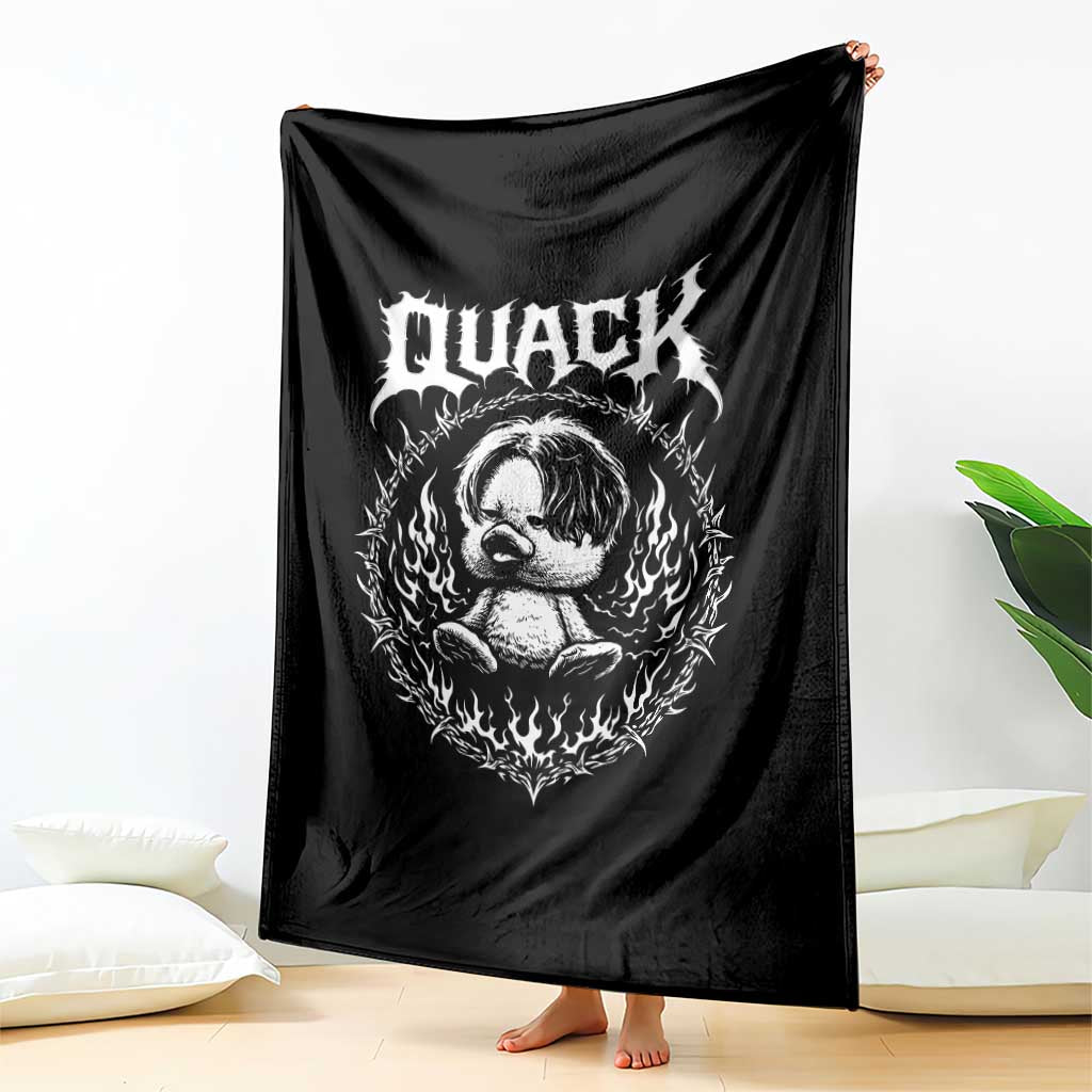 Funny Duck Metal Concert Throw Blanket Rock Music Quack Meme