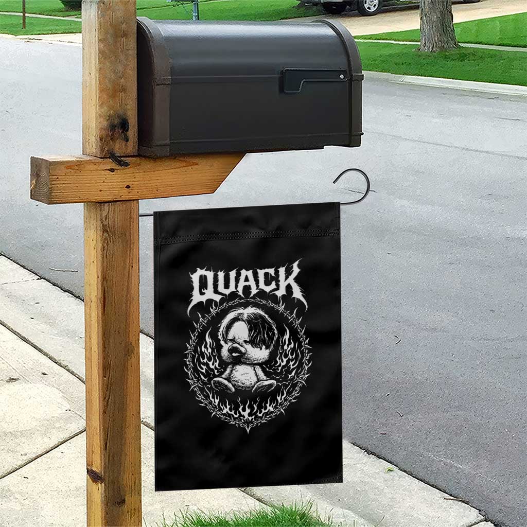 Funny Duck Metal Concert Garden Flag Rock Music Quack Meme