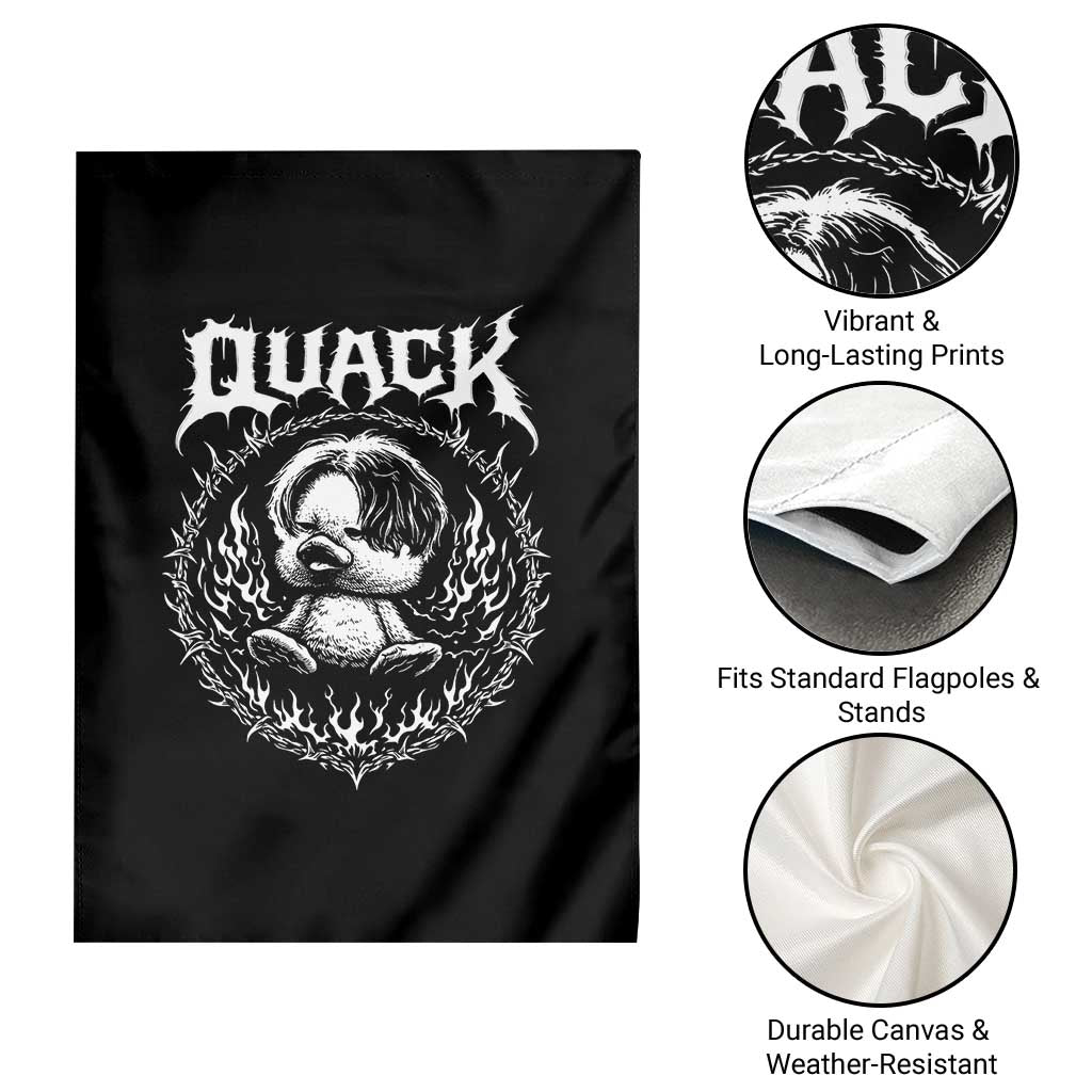 Funny Duck Metal Concert Garden Flag Rock Music Quack Meme