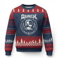 Funny Duck Metal Concert Ugly Christmas Sweater Rock Music Quack Meme