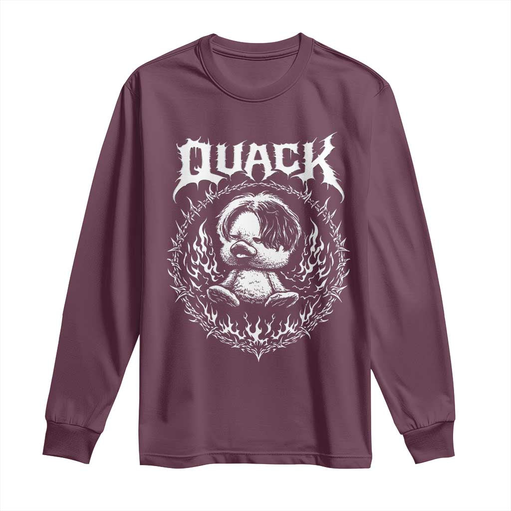 Funny Duck Metal Concert Long Sleeve Shirt Rock Music Quack Meme