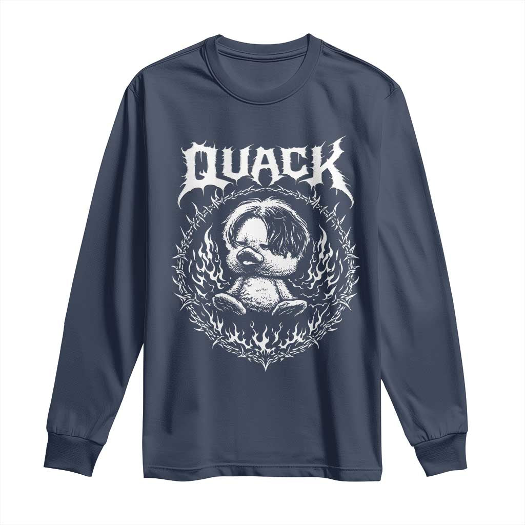 Funny Duck Metal Concert Long Sleeve Shirt Rock Music Quack Meme