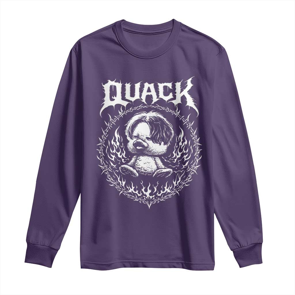 Funny Duck Metal Concert Long Sleeve Shirt Rock Music Quack Meme
