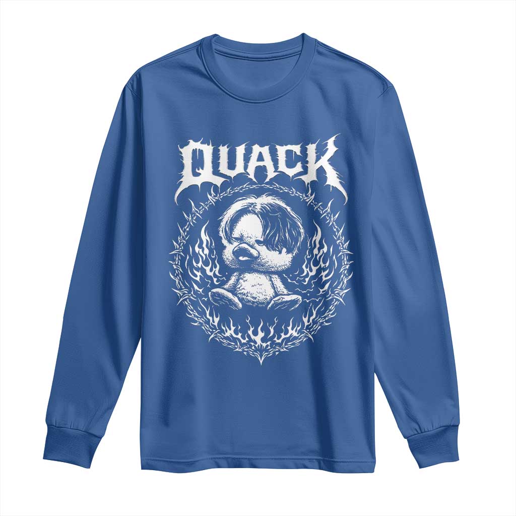 Funny Duck Metal Concert Long Sleeve Shirt Rock Music Quack Meme