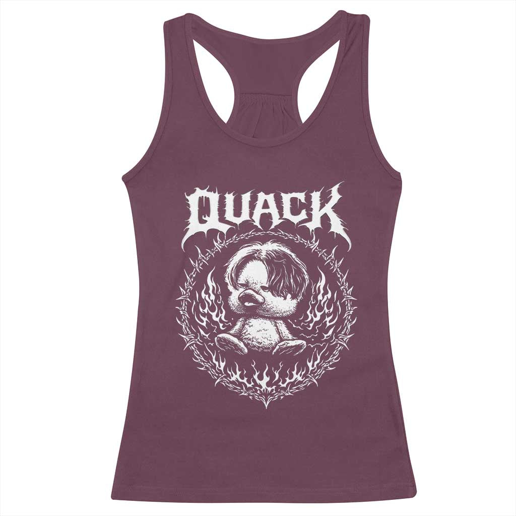 Funny Duck Metal Concert Racerback Tank Top Rock Music Quack Meme