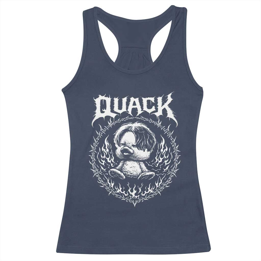 Funny Duck Metal Concert Racerback Tank Top Rock Music Quack Meme