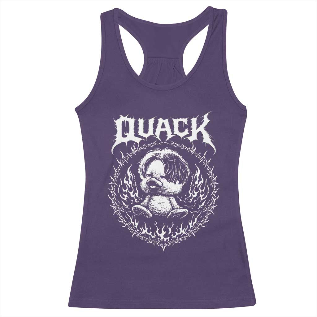 Funny Duck Metal Concert Racerback Tank Top Rock Music Quack Meme