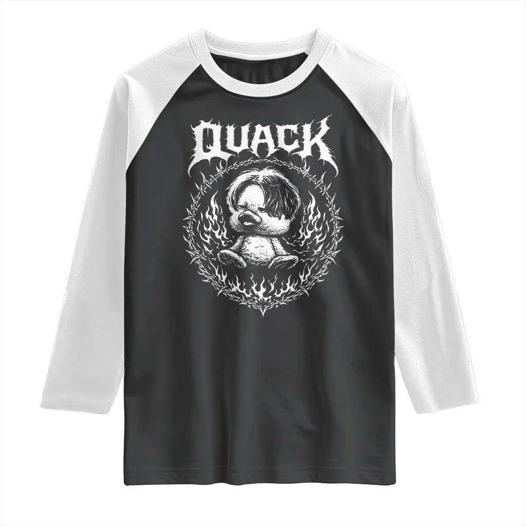 Funny Duck Metal Concert Raglan Shirt Rock Music Quack Meme